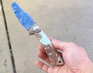 painters tape over blade